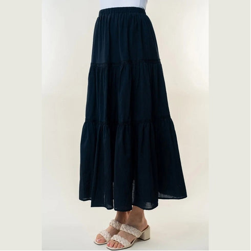 'Bella' High Waisted Tiered Maxi Skirt - Celes Fashion